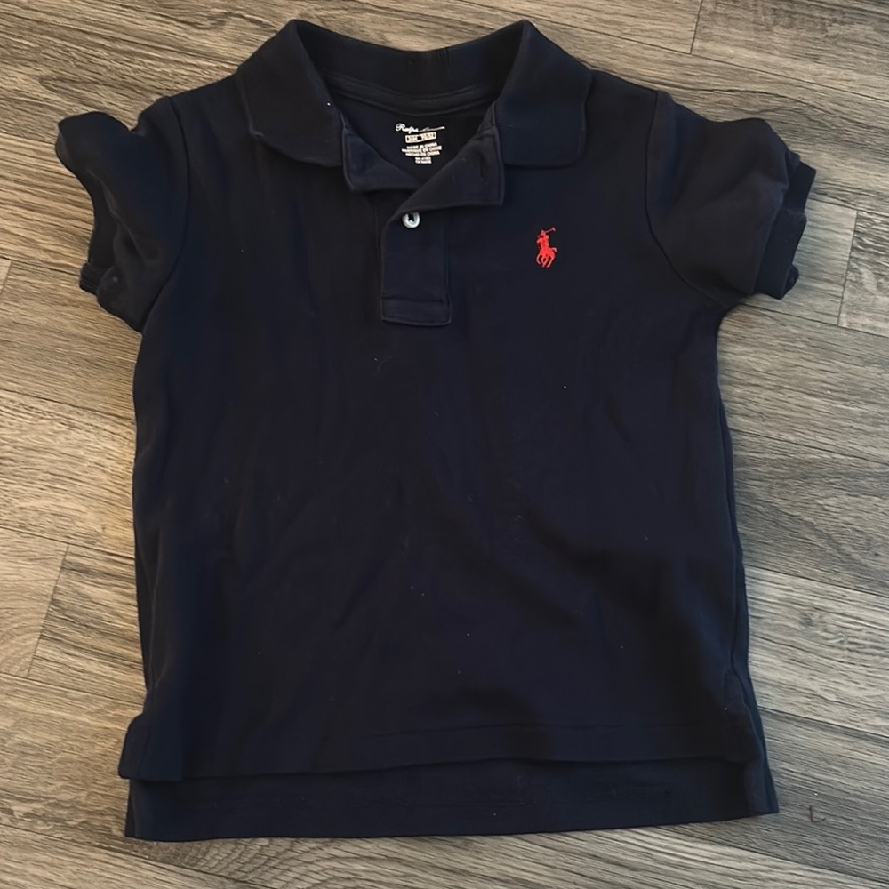 Ralph Lauren Blue Polo Shirt with Red Logo